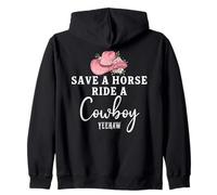 Pink Coquette Cowgirl Hat Save a Horse Ride a Cowboy Yeehaw Sudadera con Capucha