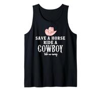 Pink Cowgirl Hat Save a Horse Ride a Cowboy Western Country Camiseta sin Mangas