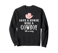 Pink Cowgirl Hat Save a Horse Ride a Cowboy Western Country Sudadera