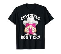 Pink Cowgirls Dont Cry Graphic For Women Funny Western GNOME Camiseta