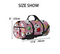Pink Cute Kawaii Cartoon Panda and Fruit Sports Bag Tote Bag Bolsa de gimnasio impermeable con correa para el hombro Cremallera 2 bolsillos laterales para hombres y mujeres, bolsa de hombro de viaje y