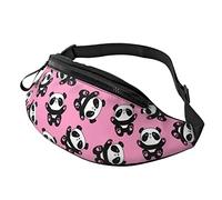 Pink Cute Panda Casual Fanny Riñonera para Hombres Mujeres Cinturón Ajustable Riñonera para Viajar Senderismo Ciclismo Correr Festival Rave