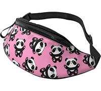 Pink Cute Panda Casual Fanny Riñonera para Hombres Mujeres Cinturón Ajustable Riñonera para Viajar Senderismo Ciclismo Correr Festival Rave