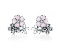 Pink Daisy Cherry Blossoms Flower Stud Earrings for Women Jewelry Gift