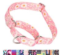 Pink Daisy - Collar Martingale para perros pequeños, antideslizante, a prueba de escapes, sin tirones, de nailon suave, para entrenamiento de cachorros, para perros pequeños, medianos y grandes, talla