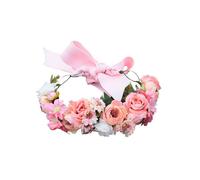 (Pink) Daisy Wreath Hairband Wedding Flower Headdress Bride Hair Fashion Holiday Beach Party Hair Decor Vacation Photo Prop (pink)