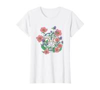 Pink Day of The Dead Skull with Flowers Camiseta