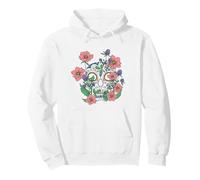 Pink Day of The Dead Skull with Flowers Sudadera con Capucha