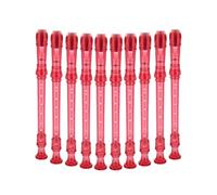 Pink Descant Recorder with Cleaning Rod by Gear4music, Pack of 10