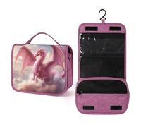 Pink Dragon in The Clouds - Neceser de viaje para mujer, organizador de maquillaje colgante con gancho para champú