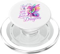 Pink Dragon: Solo una Chica a la Que le encantan los Dragones, la Linda Mariposa PopSockets PopGrip para MagSafe