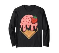 Pink Dripping Ice Cream Baseball Home Plate Red Strawberry Manga Larga