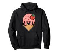 Pink Dripping Ice Cream Baseball Home Plate Red Strawberry Sudadera con Capucha