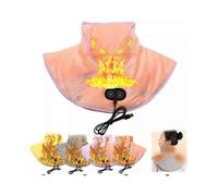 (Pink) Electric Heating Shoulder Pads USB Heated Wrap Neck Massager Electric Warm Cervical Shawl Relief Fatigue Thermal Compress Back