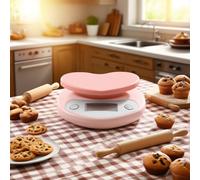 Pink Electronic Kitchen Scale Plastic, Pastry Baking Scale with High Definition LED Display, Touch Button Safe Material for Accurate Weighing at Home and Restaurant Use (Pink)