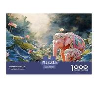 Pink Elephant and Its Baby 1000 Stück Ökopapier Puzzle Pink Elephant Lebendige Bilder Familienspiel Puzzles Als Geburtstagsgeschenke 70x50cm/1000pcs