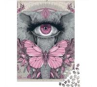 Pink Elephant Art Print Puzzles Imposible,desafío para Adultos Juego Educativo 1000 Piezas Obra De Arte De Juego De para Adultos Y Niños Mayores De 12 Años 70x50cm/1000pcs