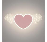 Pink Finish Wall Lamp Modern Led Bedside Wall Light Creative Metal Love Shape Wall Sconce with Acrylic Shade for Bedroom Living Room Study Room Corridor Dining Room Restaurant Wall Lantern/Tri Color L