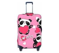 Pink Flamingo (2) Funda para equipaje, fundas lavables para maletas, fundas de equipaje de moda, funda protectora de maleta antiarañazos, isla paraíso en forma de corazón, XL, 1, Panda Corazón San