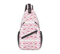 Pink Flamingo Bird Sling Bag, Chest Bag Daypack, Crossbody Sling Mochila para Viajes Deportes Correr Senderismo