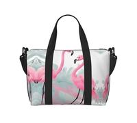 Pink Flamingo - Bolso bandolera de mano para mujer, bolso de mano casual con cremallera, adecuado para el trabajo, viajes, fitness, viajes