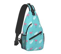 Pink Flamingo Pattern Crossbody Bag Casual Sling Hombro Mochila para Hombres Mujeres Unisex Pequeña Senderismo Mochila Durable Senderismo Daypack