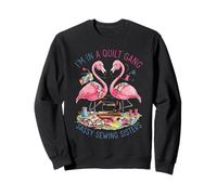 Pink Flamingos In A Quilt Gang Sassy Sewing Sisters Women Sudadera