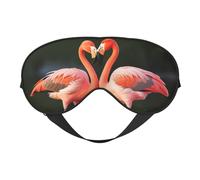 Pink Flamingos Kiss in The Lake - Máscara de ojos opaca suave de doble cara para siesta y dormir