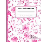 Pink Floral Composition Notebook for Girls : With WHO ARE YOU CHALLENGE: 100 PAGES 7.5IN X 9.25IN, WIDE RULED NOTBOOK
