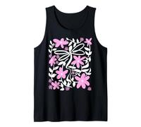 Pink Floral Daisy Dragonfly Botanical Wildflower Vine Garden Camiseta sin Mangas