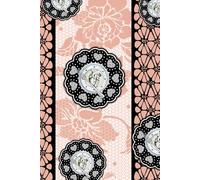 Pink Floral Gothic Lace Journal - A5 Lined Hardback Notebook with Elegant Vintage Plate and Heart Design | Gothic Lace 120 Pages Diary