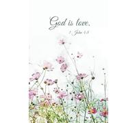 Pink Floral Notebook - "God is love." - 1 John 4:8 | 200 Pages | 5.5 x 8.5