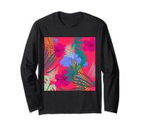 Pink Floral Pattern with Roses & Flowers Graphic Designs Manga Larga