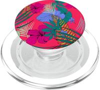 Pink Floral Pattern with Roses & Flowers Graphic Designs PopSockets PopGrip para MagSafe