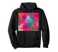 Pink Floral Pattern with Roses & Flowers Graphic Designs Sudadera con Capucha