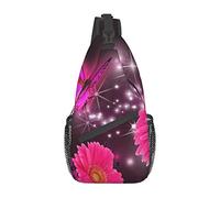 Pink Flower Purple Butterfly HD Japanese Red Carp Fish Sling Bag, Mochila de Hombro Paquete de Pecho Causal Crossbody Daypack para Mujeres Hombres Senderismo Viajes