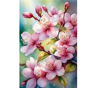 Pink Flowers 120 Piece Jigsaw Puzzles for Adults, Colourful, Challenging & Brainteasing Adult Puzzles 120 Pieces Branches, Fun jigsaws for The Whole Family 10x8 Inch