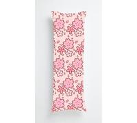 Pink Flowers Body Pillow Case Cover 50x135cm, Long Backrest Cushion Pillow Protector with Zipper, Decorative Bedding Pillowcase, Soft Body Pillow Cover for Couch Bedroom Spring