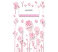 Pink Flowers Unlined Notebook - 6 x 9 in - 100 Pages: Elegant Pink Floral Design | Blank Unlined Journal, for Girls, Teens & Women | Index First Page ... Bottom Corner of each Page. (15,24x22,86cm)
