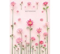 Pink Flowers Unlined Notebook: Large Aesthetic Hardcover 8.25 x 11 Inch (20,95x27,94cm), Premium Matte Cover, Unlined Blank Journal & Sketchbook with ... &Journaling, for Girls, Teens and Women.