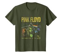 Pink Floyd Band Prism Camiseta, Niños, Verde Oliva, 4 años