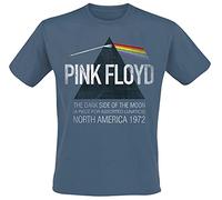Pink Floyd North America 1972 Hombre Camiseta Azul XXL 100% algodón Regular