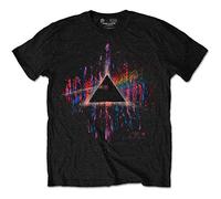 Pink Floyd - T-Shirt # S Black Unisex # Dark Side of the Moon Pink Splatter