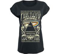 Pink Floyd The Dark Side of The Moon - Live On Stage 1972 Mujer Camiseta Negro 100% algodón Regular