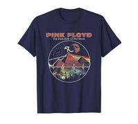Pink Floyd Vintage Pyramids Camiseta, Hombre, Azul Marino, XL