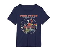 Pink Floyd Vintage Pyramids Camiseta, Mujer Tallas Grandes, Azul Marino, 4XL Grande