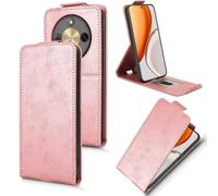 (pink) for Honor Magic 8 Lite Slim Business Style Simple Vertical Wallet Flip Folio Leather Protective Phone Case with Card Slot for Men Women