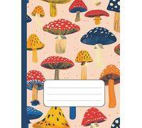 Pink Forest Fungi - Cute Colorful Mushroom Composition Notebook: College Ruled Notebook - 110 Pages, 8.5 x 11 in - Pastel Pink Cover with Red, Yellow, ... Nature Design for Kids or School Use