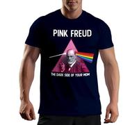Pink Freud The Dark Side of Your Mom Sigmund Freud Psychology Humor Psychoanalysis Floyd Parody Fan Gift Camiseta De Hombre Azul Marino Size S