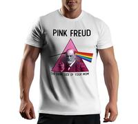 Pink Freud The Dark Side of Your Mom Sigmund Freud Psychology Humor Psychoanalysis Floyd Parody Fan Gift Camiseta De Hombre Blanca Size S